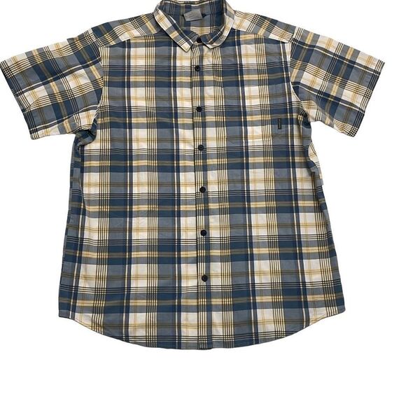 Columbia Men's Plaid Size Large Short Sleeve Button Up Shirt - Picture 1 of 4